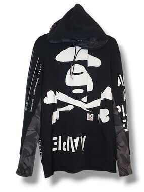 A Bathing Ape BAPE AAPE  Head Split Hoodie Sweater Black Size L
